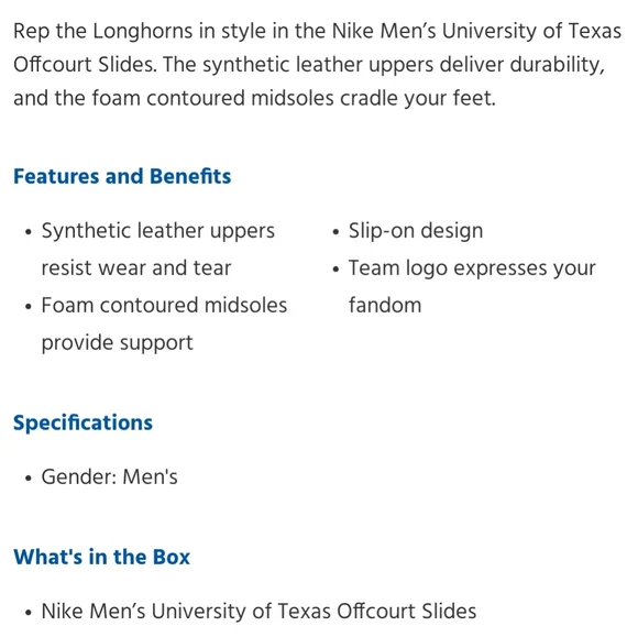 NWT Men's Nike University of Texas Longhorns Off-Court Slides - Picture 8 of 10